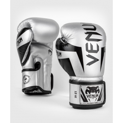 boxerske rukavice elite boxing gloves silver stribrne f1