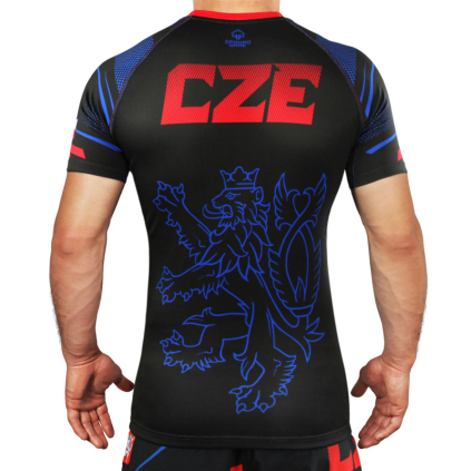 Rashguard Ground Game ČESKO - krátký rukáv -  černé (Velikost XS)