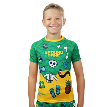 DĚTSKÝ rashguard - sportovní tričko Ground Game COPACABANA - krátký rukáv (Velikost 122 cm)