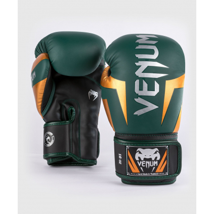 Boxerské rukavice Venum Elite - Green/Bronze/Silver (Velikost 8oz)