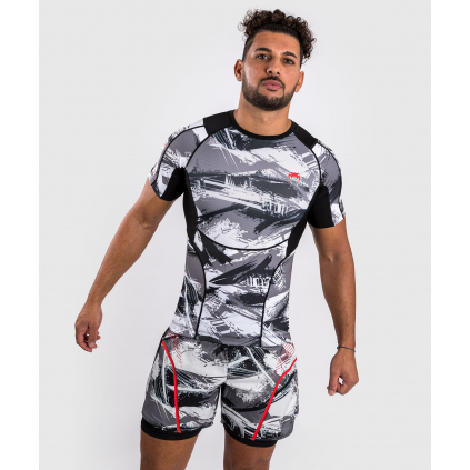 Rashguard Venum Electron 3.0 - krátké rukávy - Grey/Red