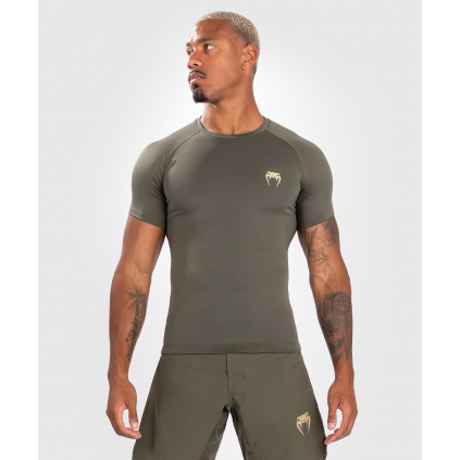 Rashguard Venum Contender - krátké rukávy - Khaki (Velikost S)