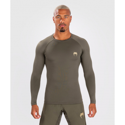Rashguard Venum Contender - dlouhé rukávy - Khaki (Velikost S)