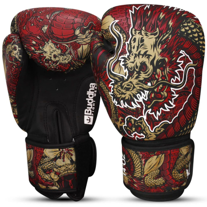 boxerske rukavice buddha boxing gloves dragon red f1