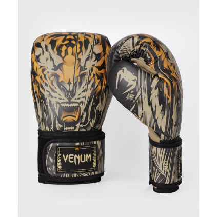 Boxerské rukavice Venum Tiger - Black/Neon Orange (Velikost 8oz)