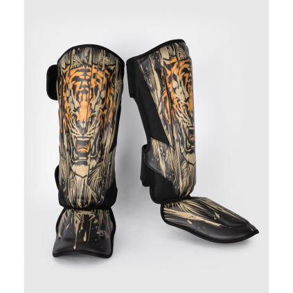 Chrániče holení Venum Tiger - Black/Neon Orange (Velikost M)