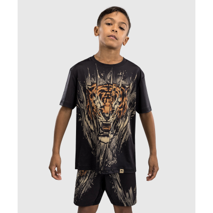 DĚTSKÉ funkční Dry Tech tričko Venum Tiger - Black/Neon Orange (Velikost 8 years)