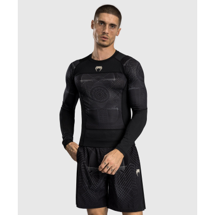 Rashguard - funkční triko Venum G-Fit Air - dlouhé rukávy - Deep Black/Desert Sand