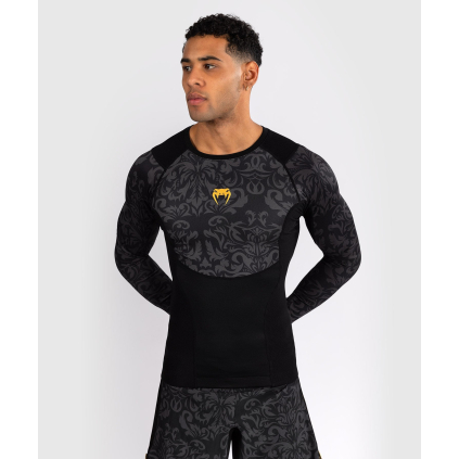 Pánský rashguard - funkční triko Venum x Ilia Topuria Unmatched - dlouhé rukávy - Black/Gold (Velikost S)