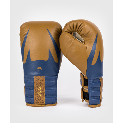 Boxerské rukavice Venum Reverso - Camel / Royal Blue (Velikost 10oz)
