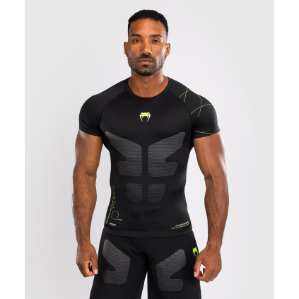 Rashguard Venum Training Camp 4.0 - krátké rukávy - Black/Neon Green (Velikost S)