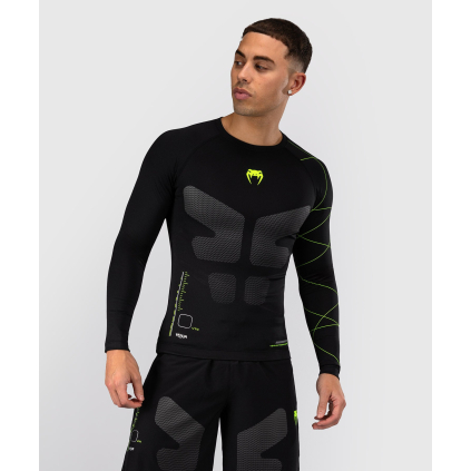 Rashguard Venum Training Camp 4.0 - dlouhé rukávy - Black/Neon Green (Velikost S)