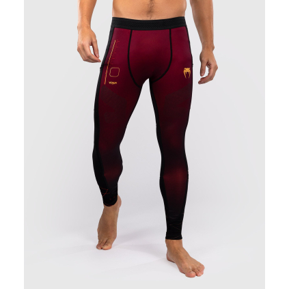 Pánské sportovní kompresní legíny Venum Tactical XT - Black/Burgundy/Gold (Velikost S)