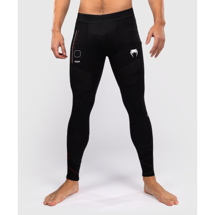 Pánské sportovní kompresní legíny Venum Tactical XT - Black/Fire Red (Velikost S)
