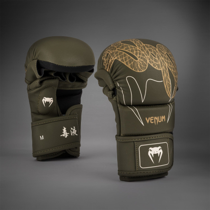 MMA sparingové rukavice Venum Serpenti - Khaki/Bronze/Ivory (Velikost S)