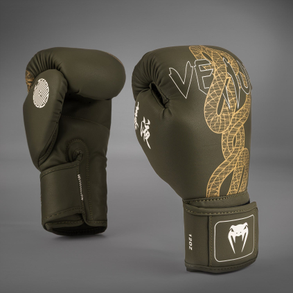 Boxerské rukavice Venum Serpenti - Khaki/Bronze/Ivory (Velikost 10oz)