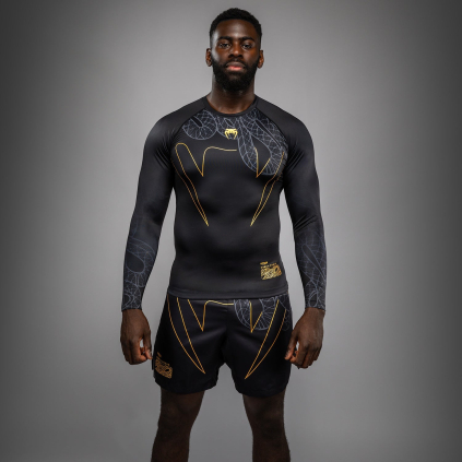 Rashguard Venum Serpenti - dlouhý rukáv - Black/Silver/Gold (Velikost S)