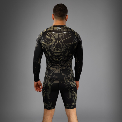 Pánský rashguard Venum Invader - dlouhé rukávy - Black/Sand (Velikost S)