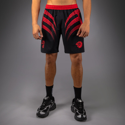 Sportovní kraťasy Venum x Mike Tyson Tiger - Deep Black/Intense Red (Velikost S)