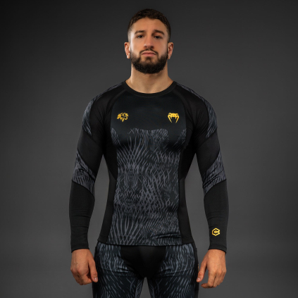 Pánský rashguard Venum x Chimaev - dlouhé rukávy - Black/Grey (Velikost S)