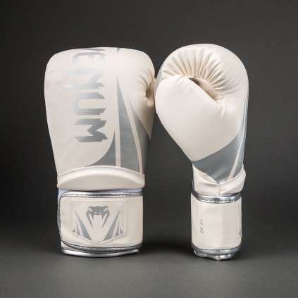 Boxerské rukavice Venum Challenger 2.5 - White/Silver (Velikost 8oz)