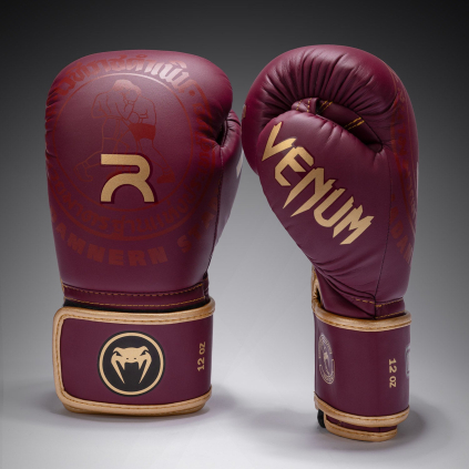 Boxerské rukavice Venum x Rajadamnern - Burgundy (Velikost 10oz)