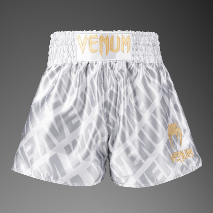 Muay Thai šortky Venum Contender XT - White/Silver (Velikost S)