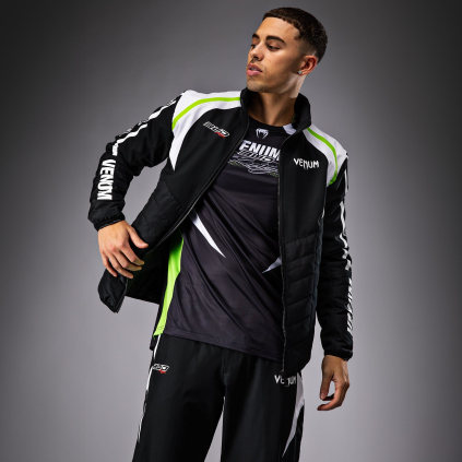 Pánská softshell bunda Venum x Bud Racing - Black/White/Lime Green (Velikost S)