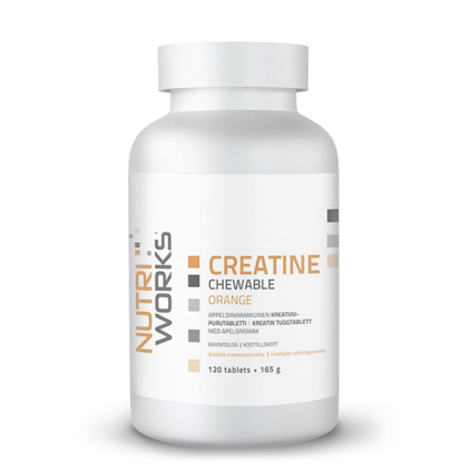 NutriWorks Creatine Chewable - 120 žvýkacích tablet (Varianta Creatine Chewable 120 žvýkacích tablet - pomeranč)