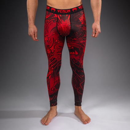 Pánské sportovní legíny Venum Wolf Atak - Black/Red (Velikost S)