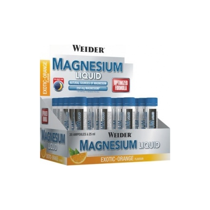 Weider Magnesium Liquid 20x 25ml. (Varianta Balení: ampule 20x 25ml., Příchuť: pomeranč)