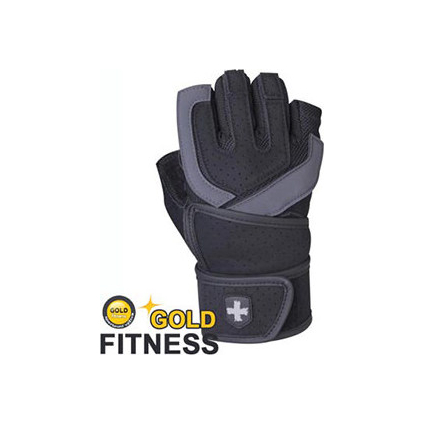 Harbinger Rukavice 125 WristWrap s omotávkou - černo-šedé (Varianta Rukavice 125 s omotávkou - velikost "XXL" - šedé (X))