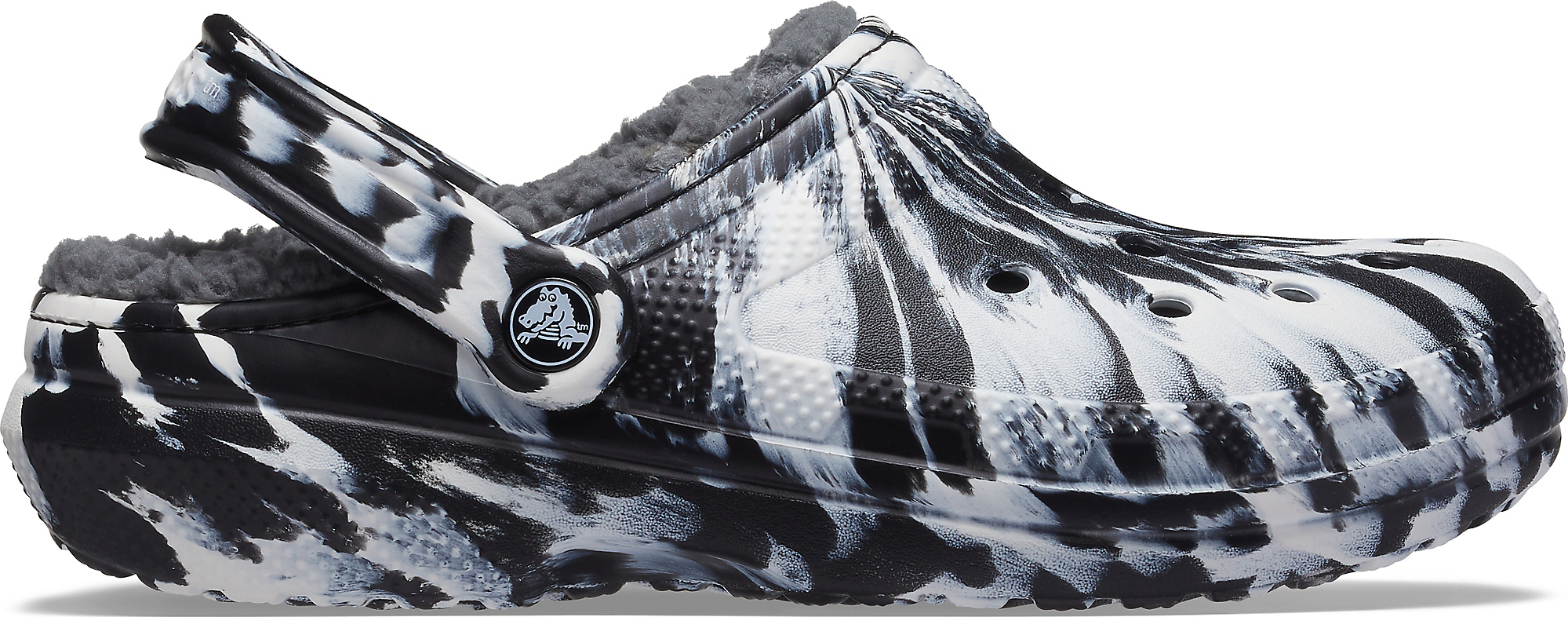 Crocs Classic Lined Marbled Clog White/black Velikost: EU 41-42 (M8/W10)