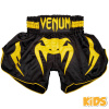 shorts muay thai kids venum inferno black yellow 1