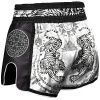 230033 6 8 weapons muay thai short sak yant tigers white1