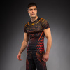Rashguard - funkční triko Venum Quetzal Fury - krátké rukávy - Black/Fury Red/ Tangerine (Velikost S)