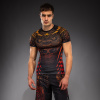 Rashguard - funkční triko Venum Quetzal Fury - krátké rukávy - Black/Fury Red/ Tangerine (Velikost S)