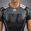 Pánský rashguard Venum Adrenaline - krátké rukávy - Black/Silver Grey (Velikost S)