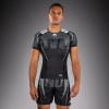 Pánský rashguard Venum Adrenaline - krátké rukávy - Black/Silver Grey (Velikost S)