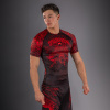 Rashguard - sportovní kompresní triko Venum Wolf Atak - krátké rukávy - Black/Red (Velikost S)