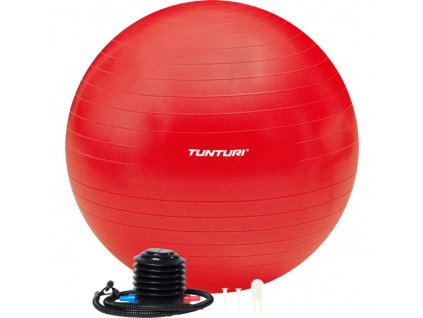 Tunturi Gymnastický míč zesílený (anti burst) + pumpa 75 cm - červený