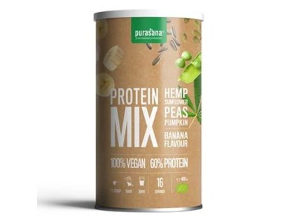 Vegan Protein MIX BIO 400g banán (konopí, slunečnice, hrách, dýně) (Varianta Vegan Protein MIX BIO 400g banán (konopí, slunečnice, hrách, dýně))