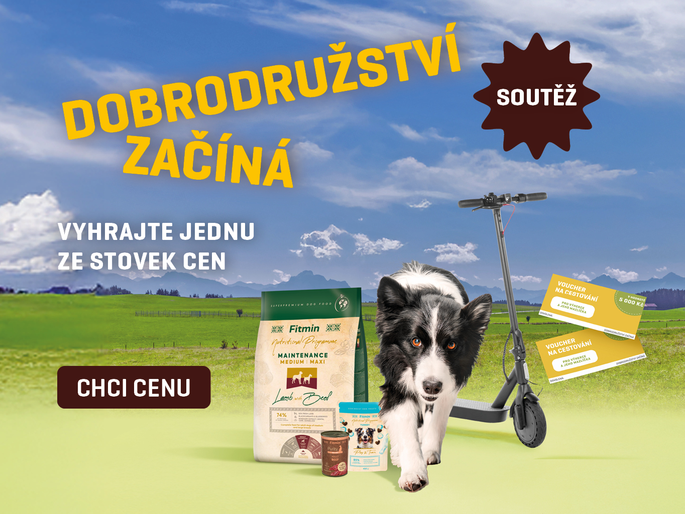 Soutěž Fitmin: Dobrodružství začíná! Hrajeme o 200 cen pro vás a Vaše mazlíčky