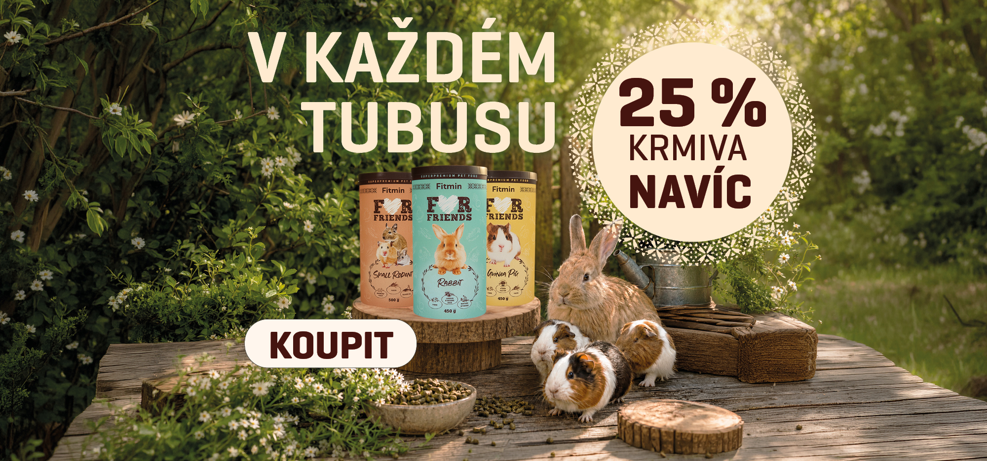 Hlodavci morčata králíci krmivo 25 % navíc v balení