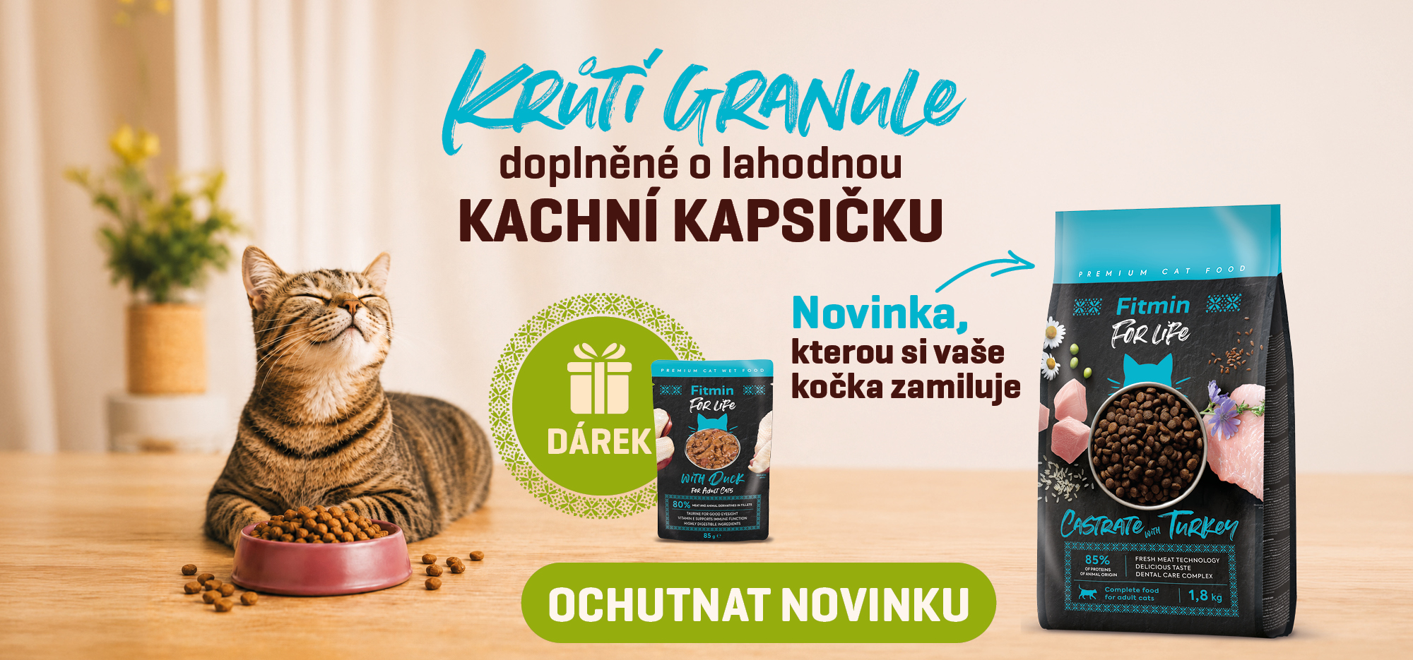 Granule pro kočky Castrate Turkey + kapsička zdarma jako dárek