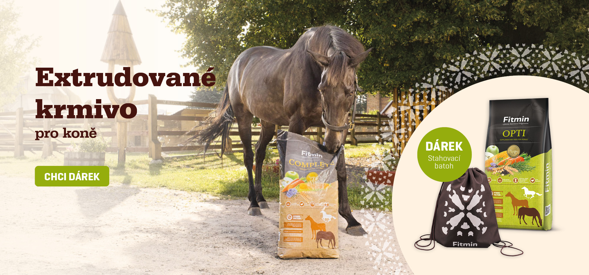 Koně - Extrudované krmivo s vakem MKTF navíc