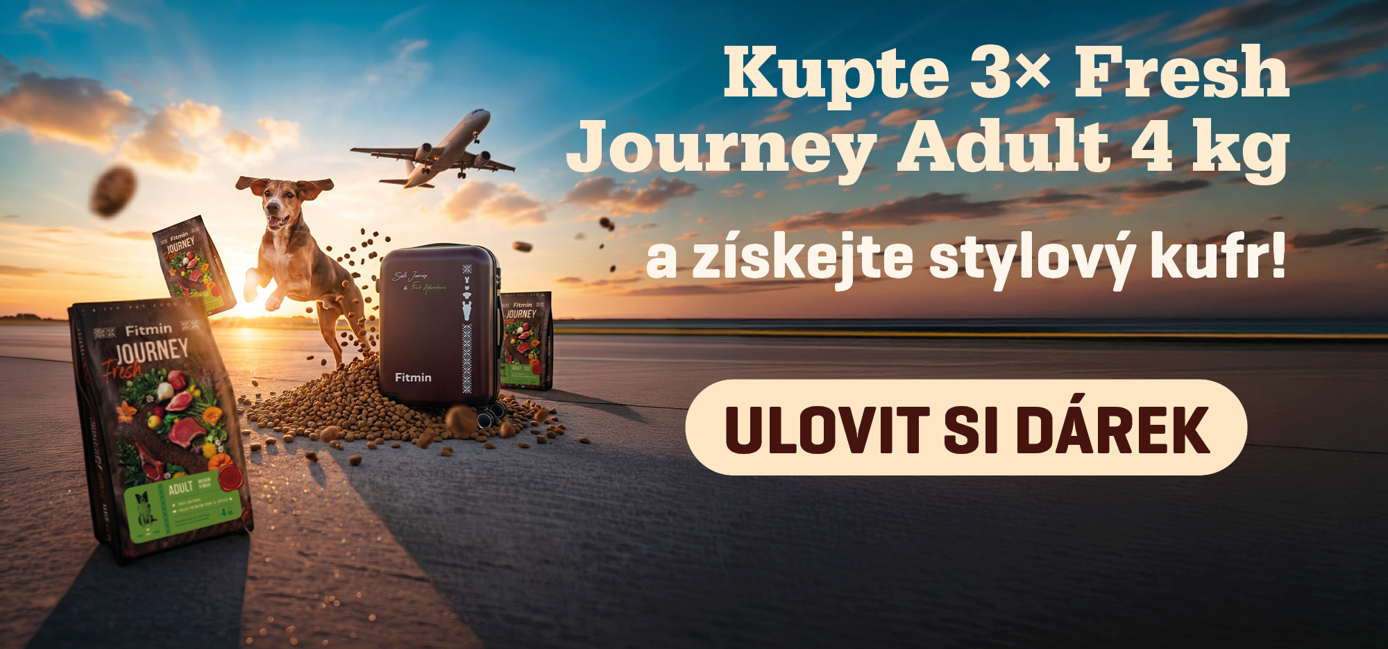 3x Granule krmivo Fresh Journey 4 kg + kufr navíc dárek zdarma