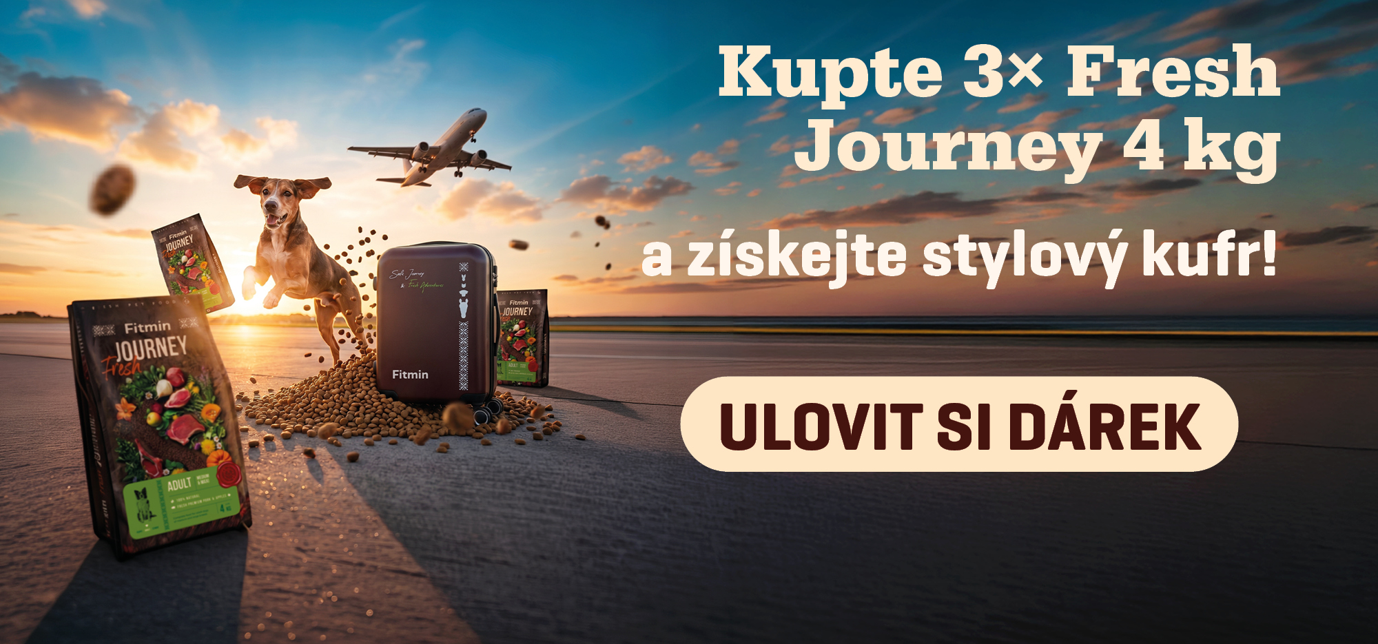 3x Granule krmivo Fresh Journey 4 kg + kufr navíc dárek zdarma