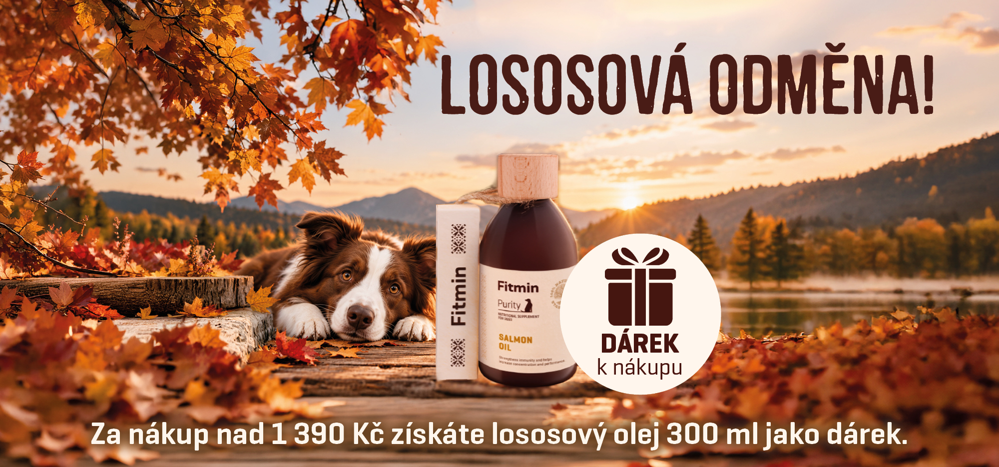 Lososový olej jako dárek k objednávce krmiva nad 1 390 Kč