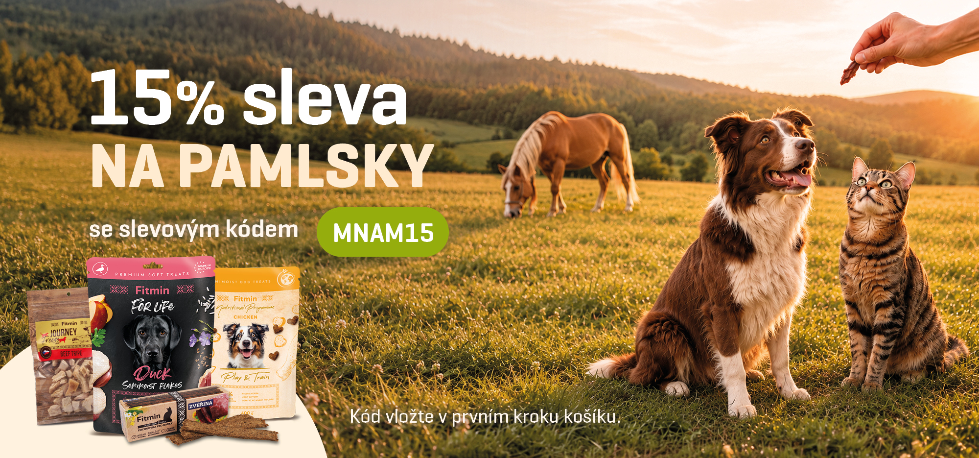 15 % sleva na pamlsky psi kočky koně